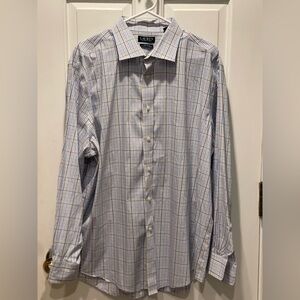 Lauren Ralph Lauren Shirt Mens 2XL Blue Check Long Sleeve Button Up Casual